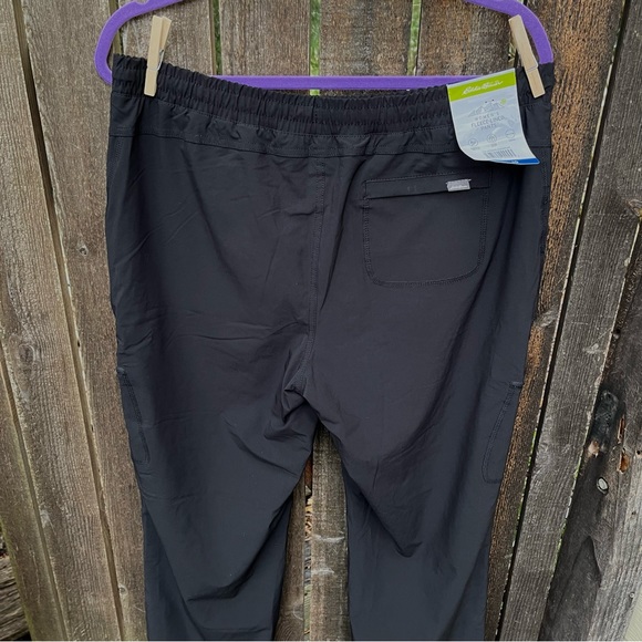 Eddie Bauer Wm’s Plaid Fleece Lined Cargo Pants in Black NWT Sz 10 - Picture 6 of 16